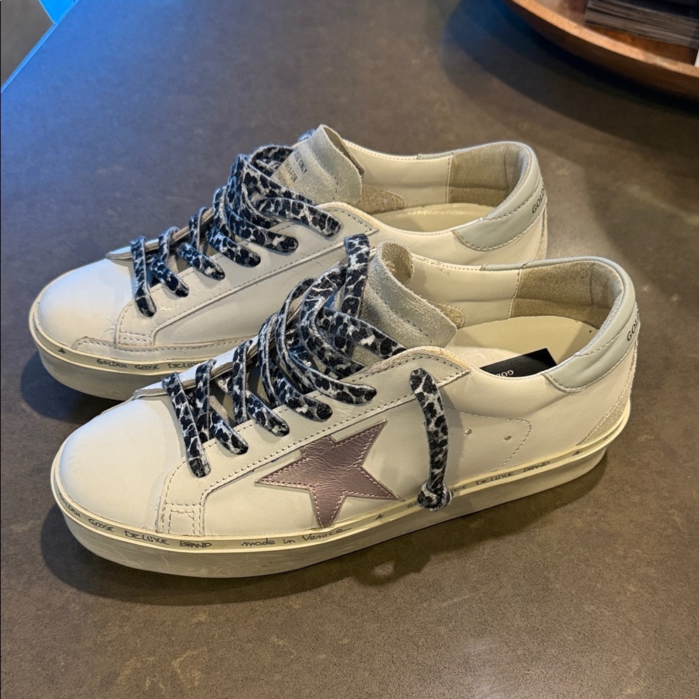 Golden Goose White and Gray Sneakers